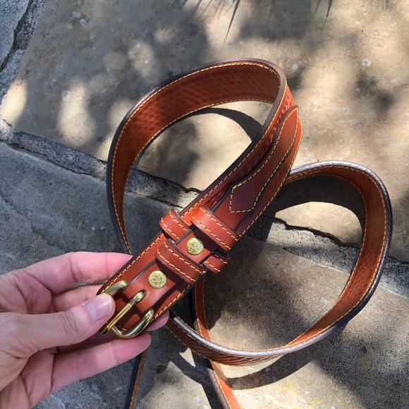 Buffalo Billfolds & Belts. Made in USA. Tan Leather Belt. Unisex main image 4